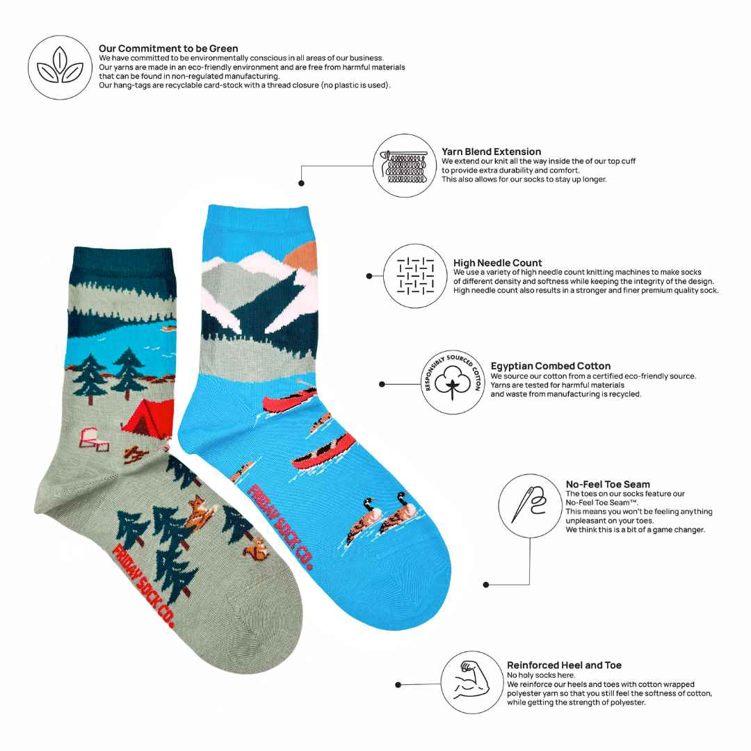 Friday Sock Co. - Women's Canada Mountain Scene Socks