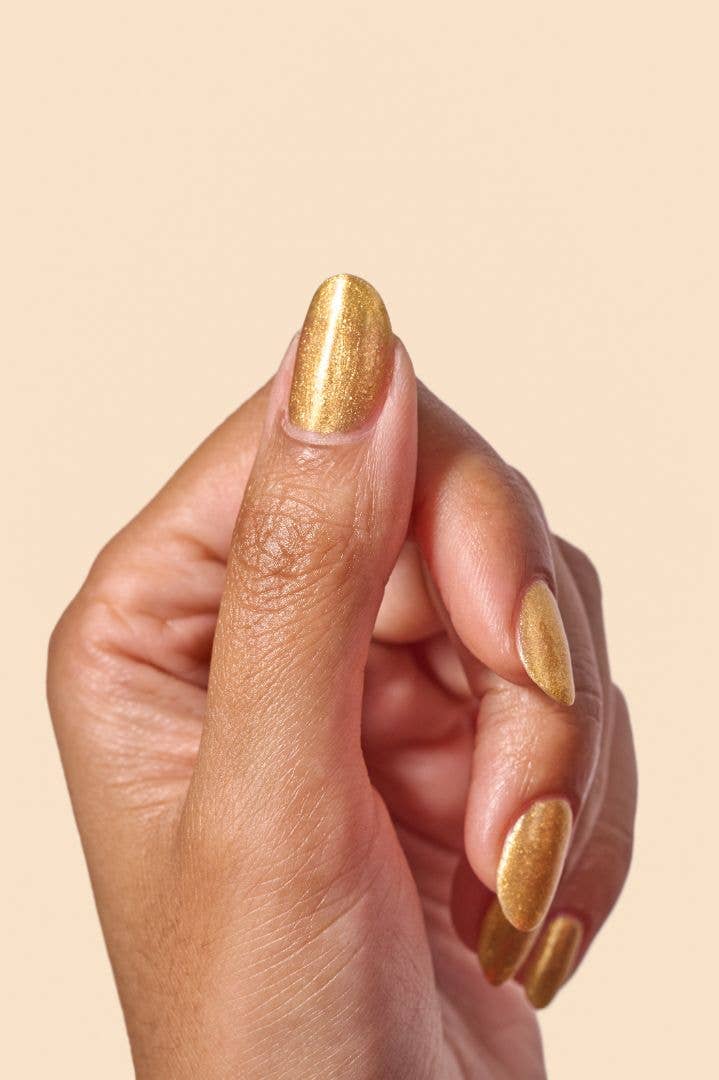 Happy Rudy - Fête | Vegan Nail Polish | Gold Eco-Glitter | Celebration