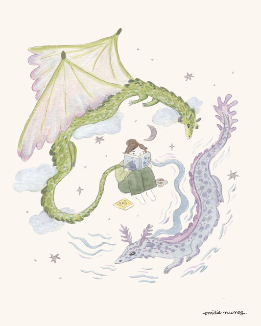 Emilie Nunez - Dragon Gal Art Print