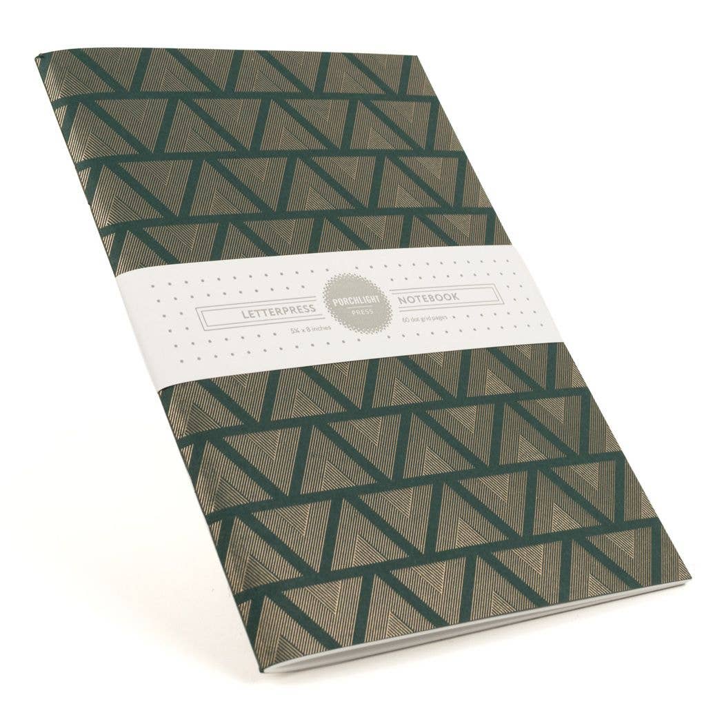 Porchlight Press - Triangles Foil Large Notebook (Plain Pages)