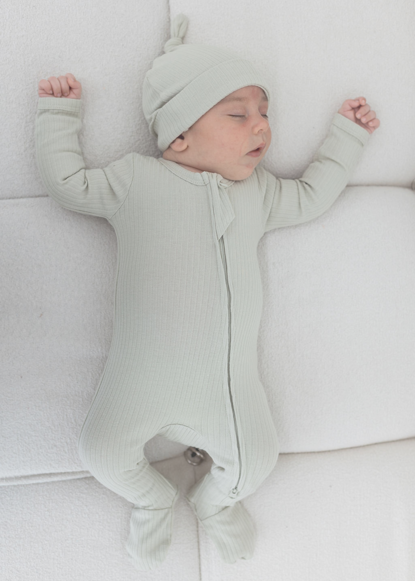 Mila & Co. - Ribbed Footie | Pistachio