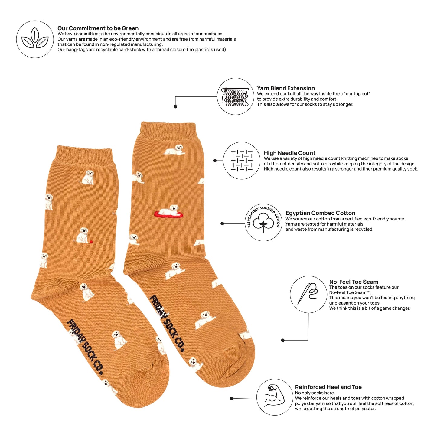 Friday Sock Co. - Women's Socks Tiny Golden Dog