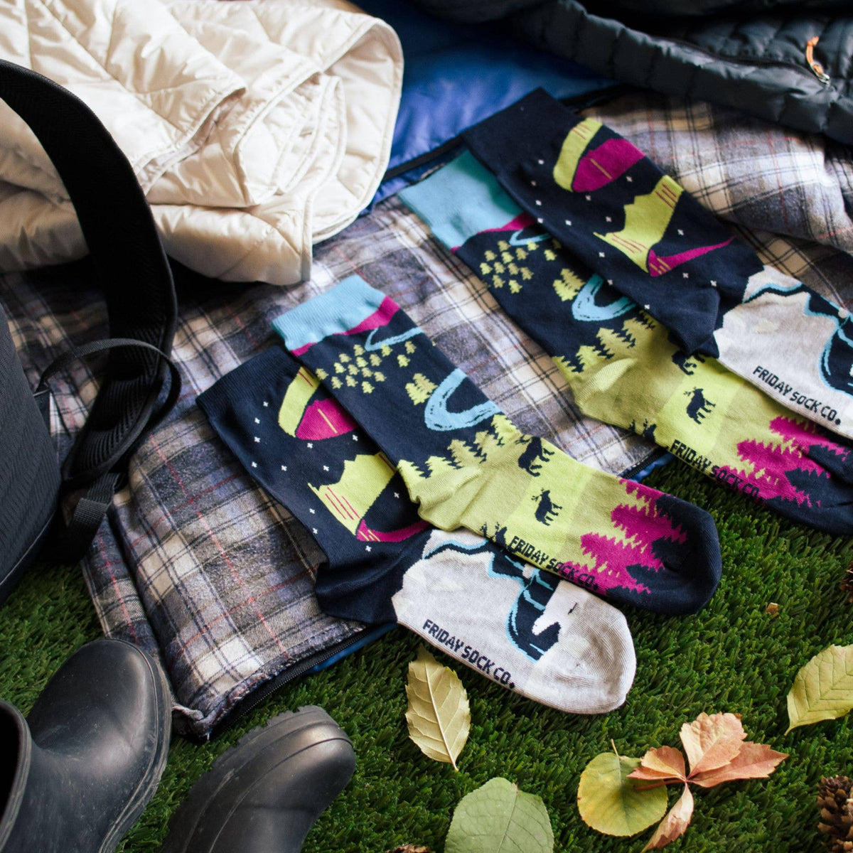 Friday Sock Co. - Men's Northern Canadian Landscape Mid-Calf Socks