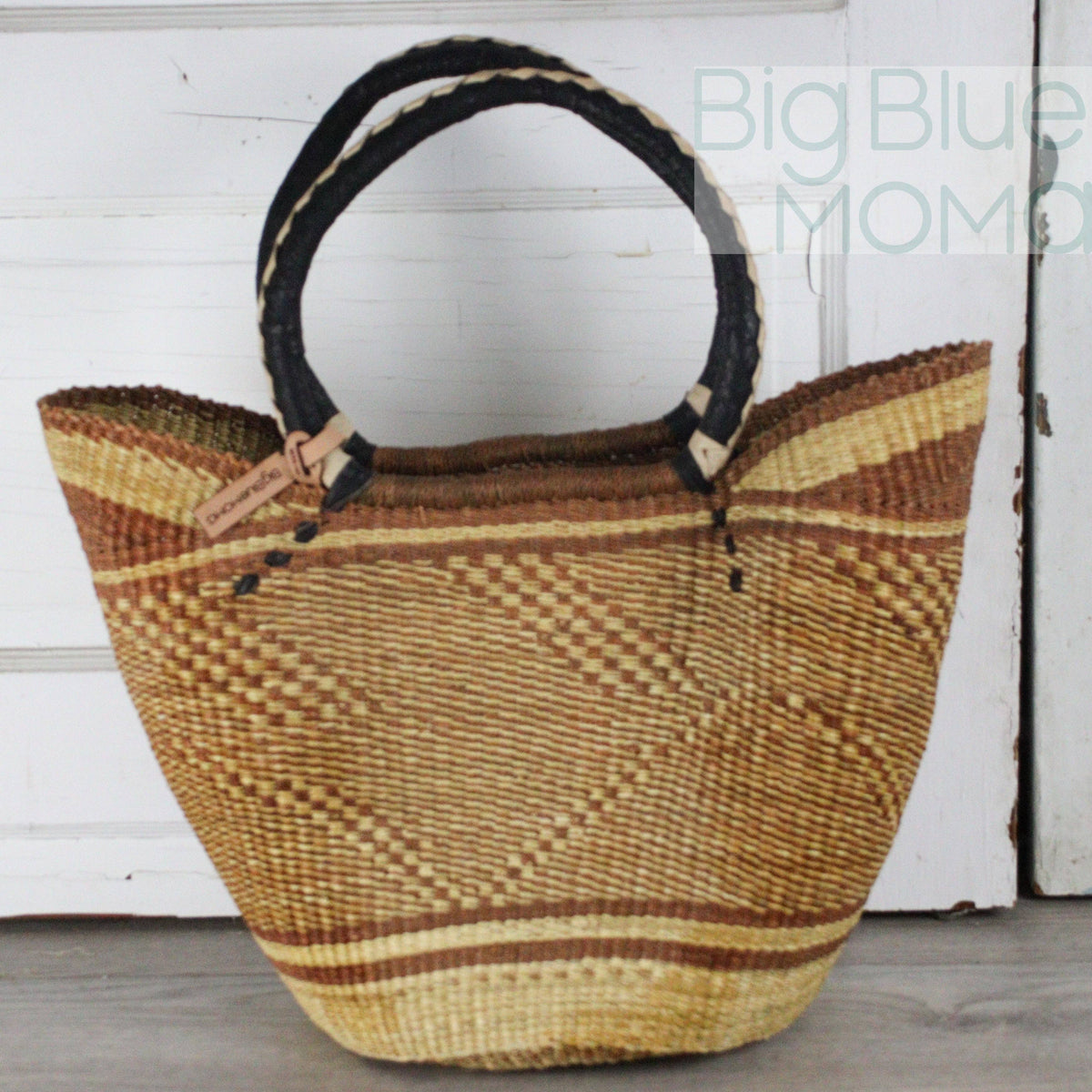 Big Blue Moma - Bolga Basket LARGE U SHOPPER (Variety of Colours)