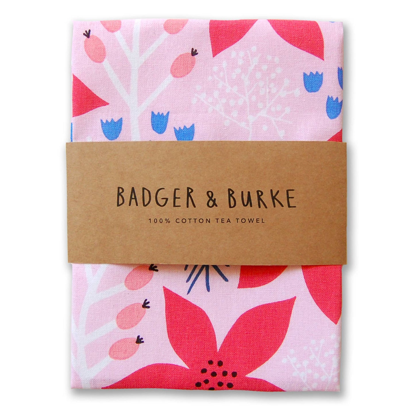 Badger & Burke - Poinsettia Holiday Tea Towel