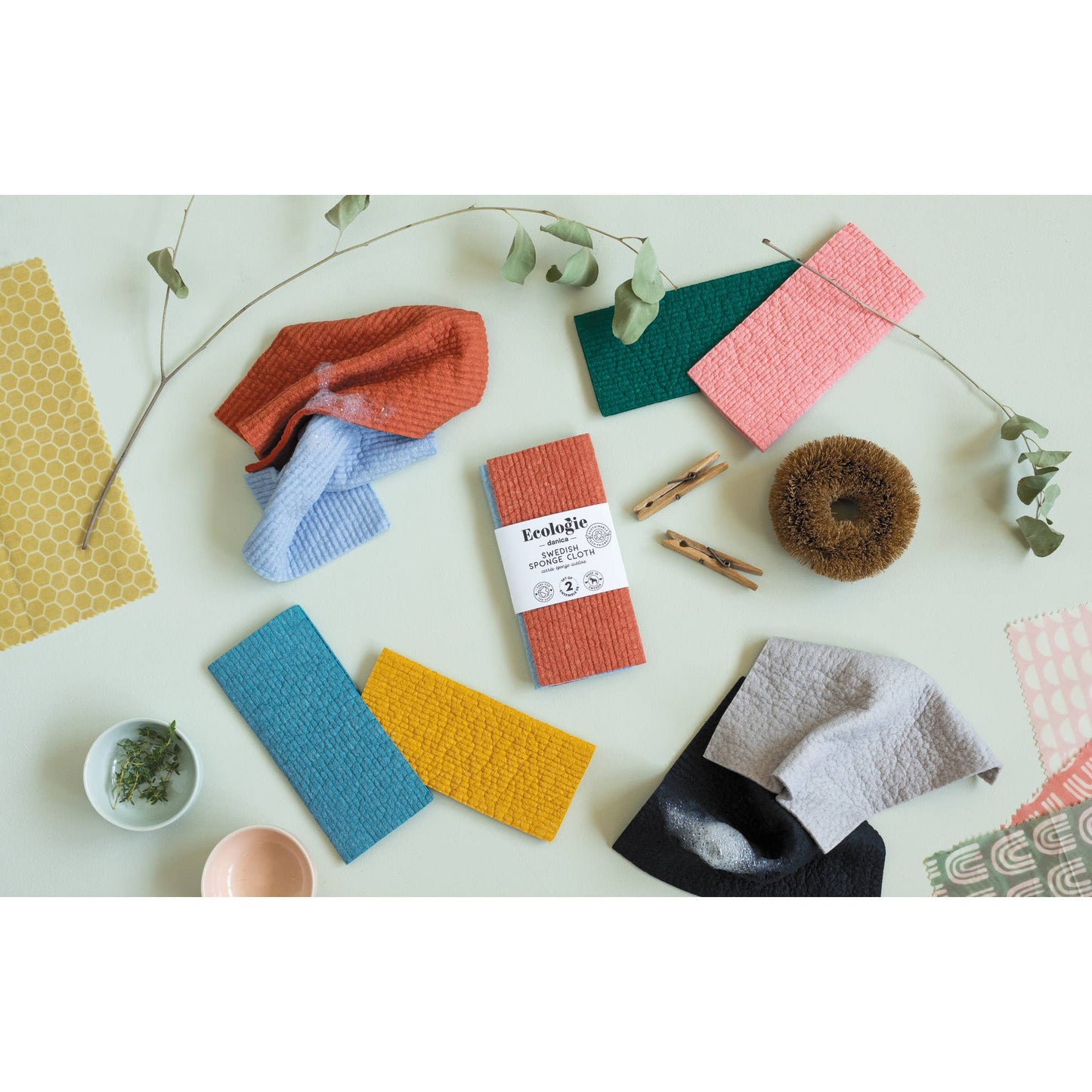 Ecologie - Rust and Sky Blue Dishcloths Set of 2