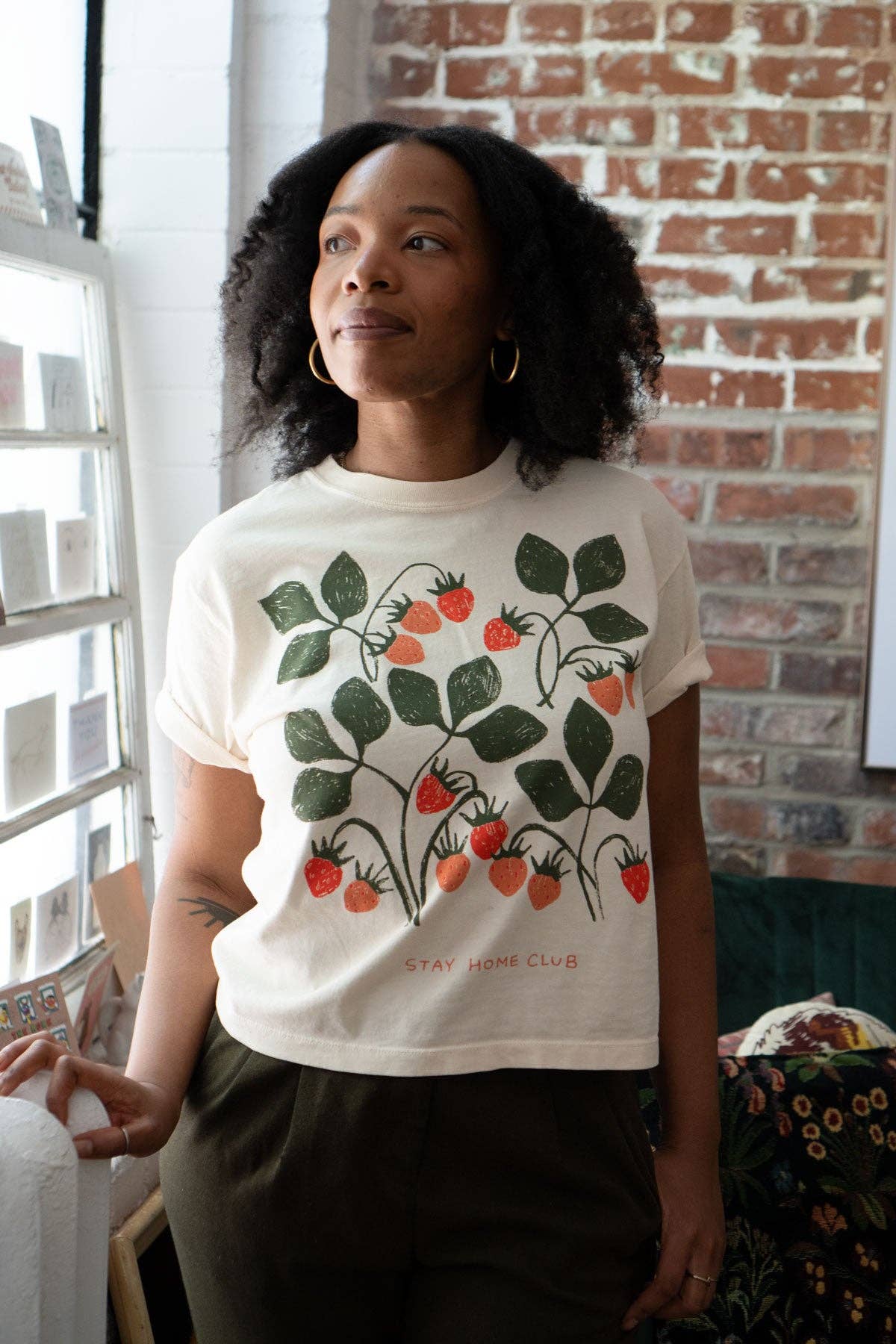 Stay Home Club - FRUITS 1858 Boxy Tee (Black)