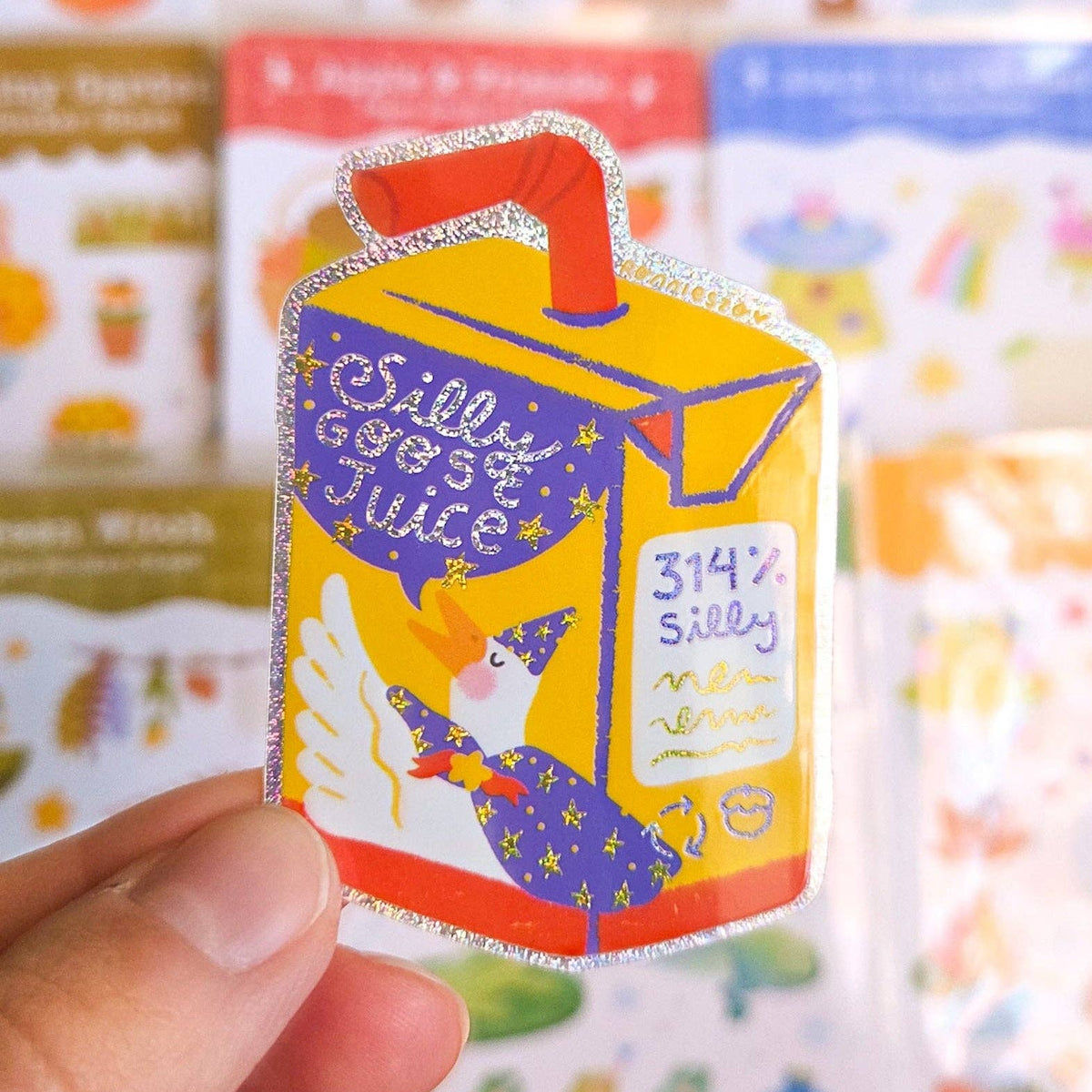 RonnieSzo Art - SILLY GOOSE JUICE Glitter Sticker