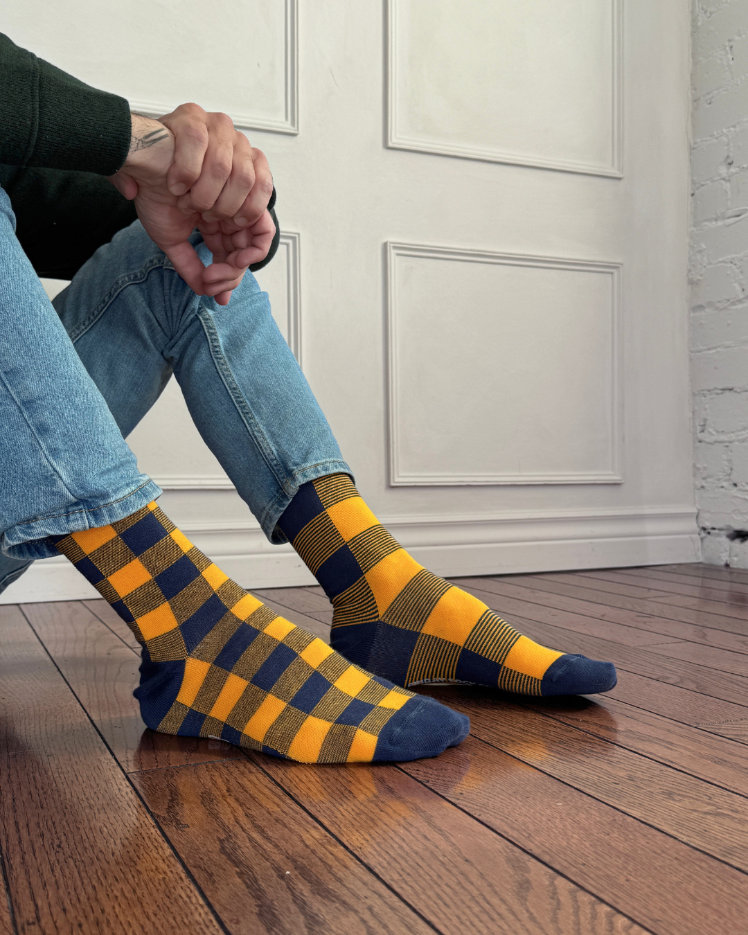 Friday Sock Co. - Men's Modern Plaid Mid-Calf Socks