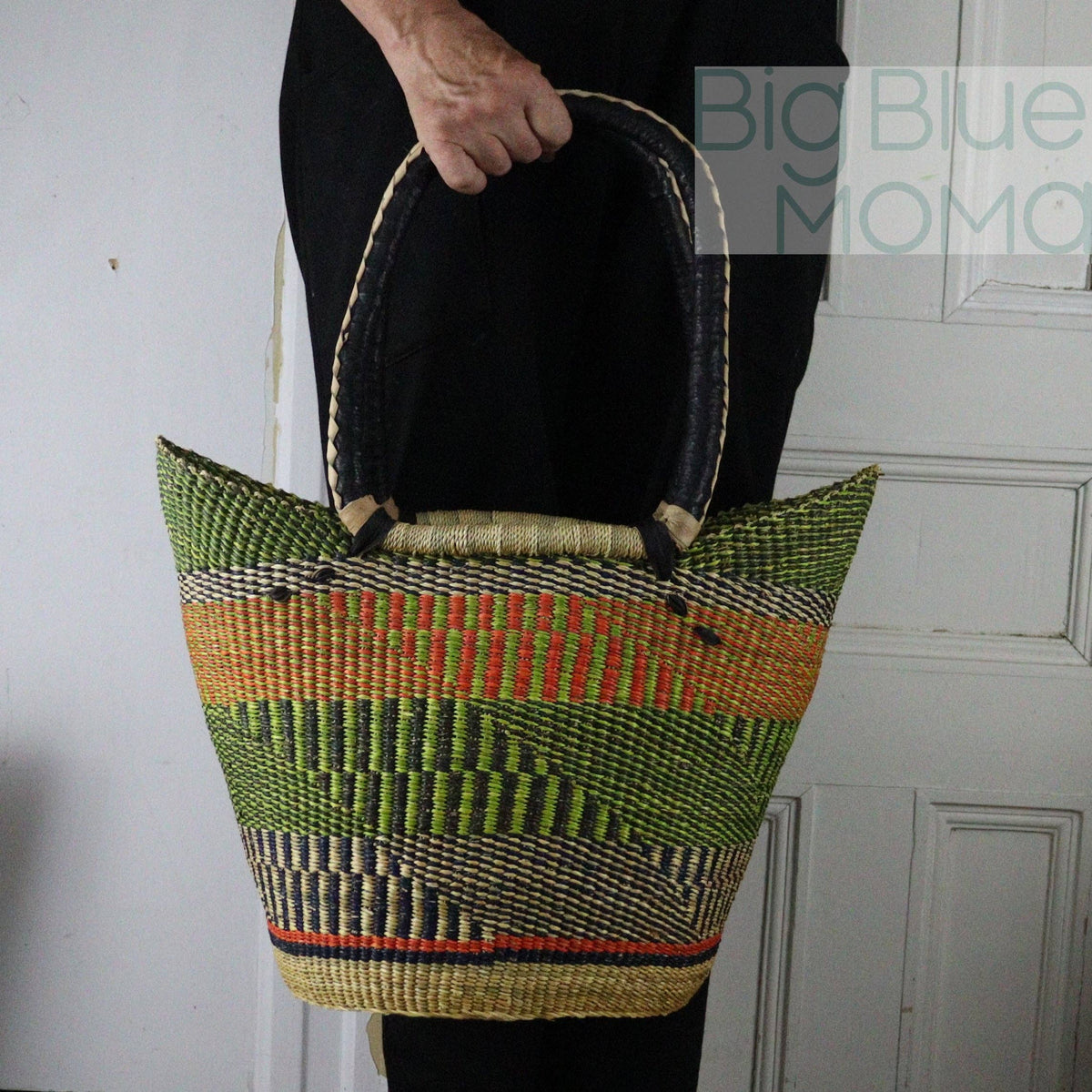 Big Blue Moma - Bolga Basket SHOULDER SHOPPER (Variety of Colours)