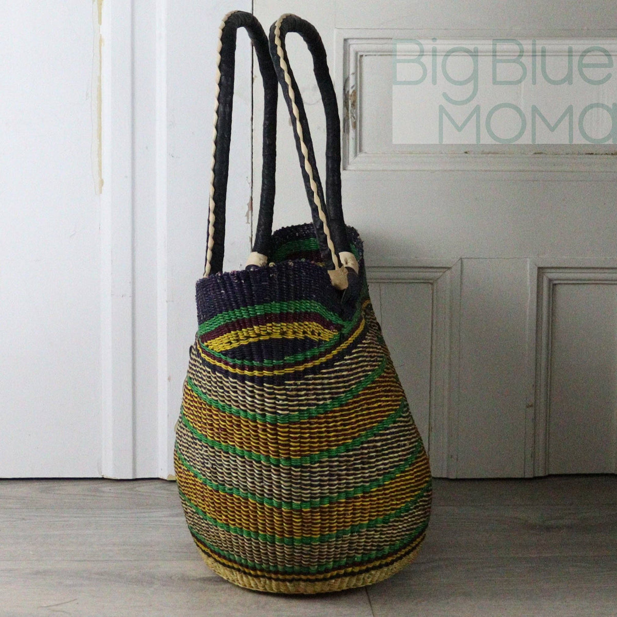 Big Blue Moma - Bolga Basket SHOULDER SHOPPER (Variety of Colours)