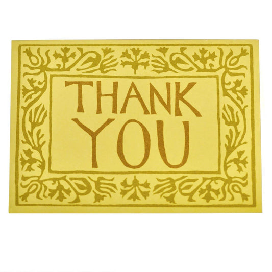 Cambridge Imprint - Card Arabesque Thank You Yellow