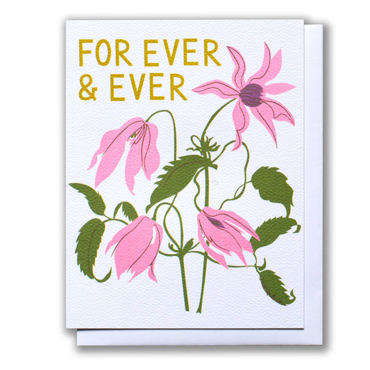 Banquet Workshop - For Ever & Ever Pink Clematis Note Card