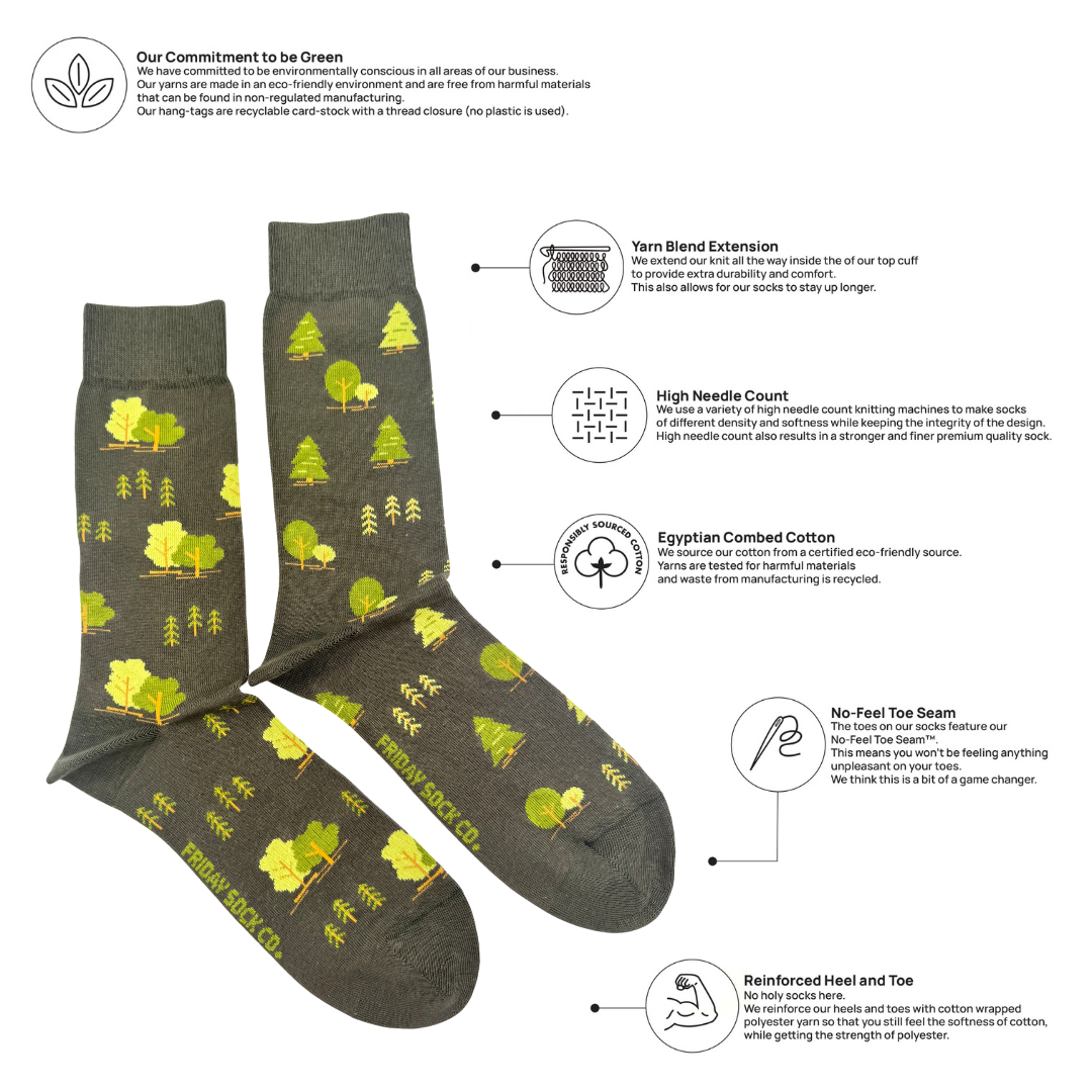 Friday Sock Co. - Men's Trees This Did Good Socks