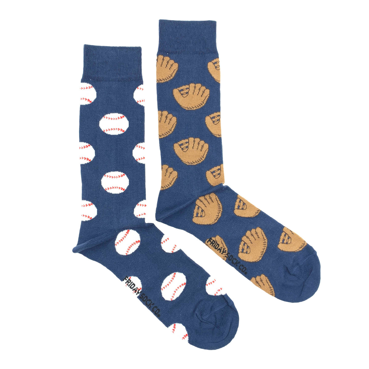 Friday Sock Co. - Men's Baseball Glove & Baseball Mismatched Socks: