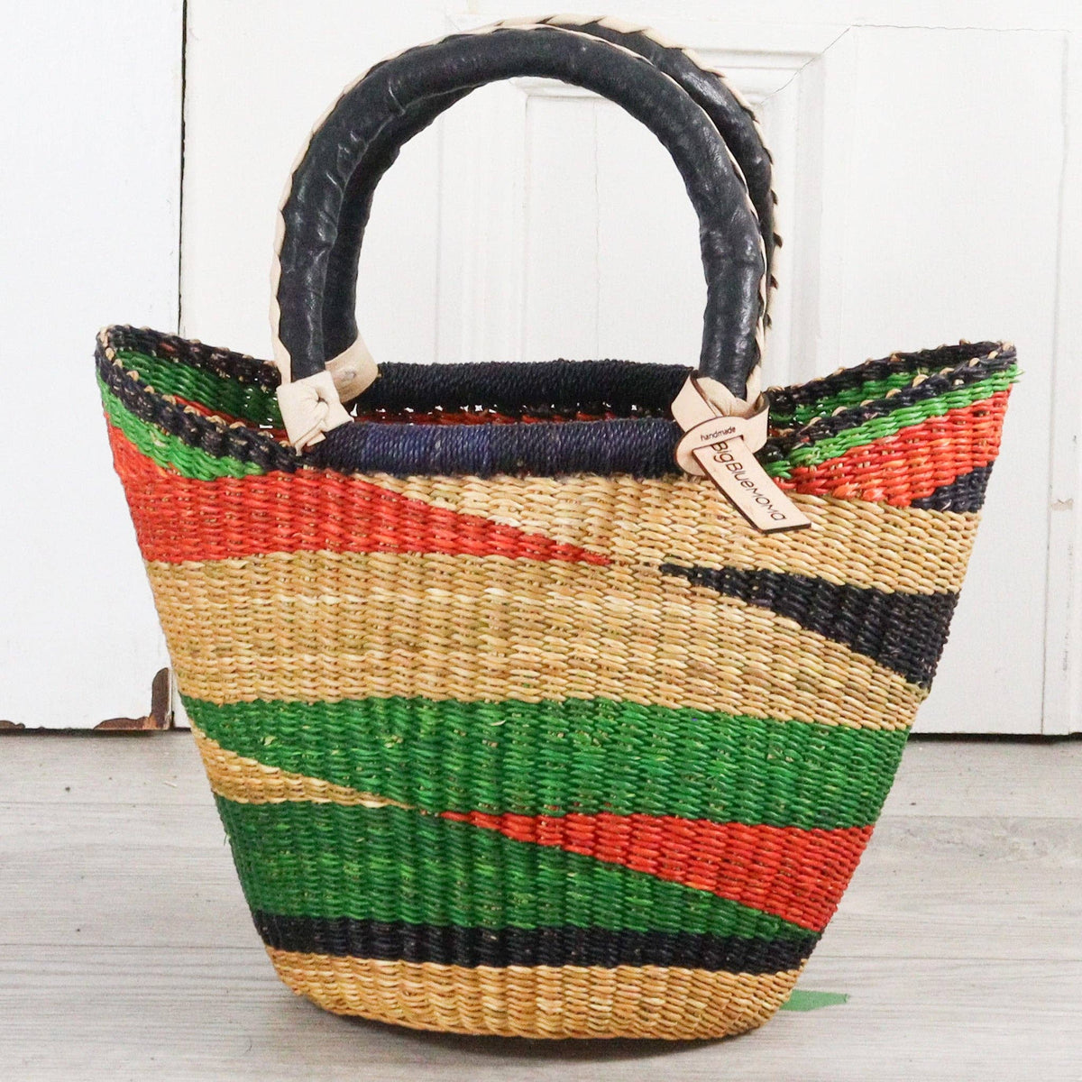 Big Blue Moma - Bolga Basket SMALL U SHOPPER (Variety of Colours)