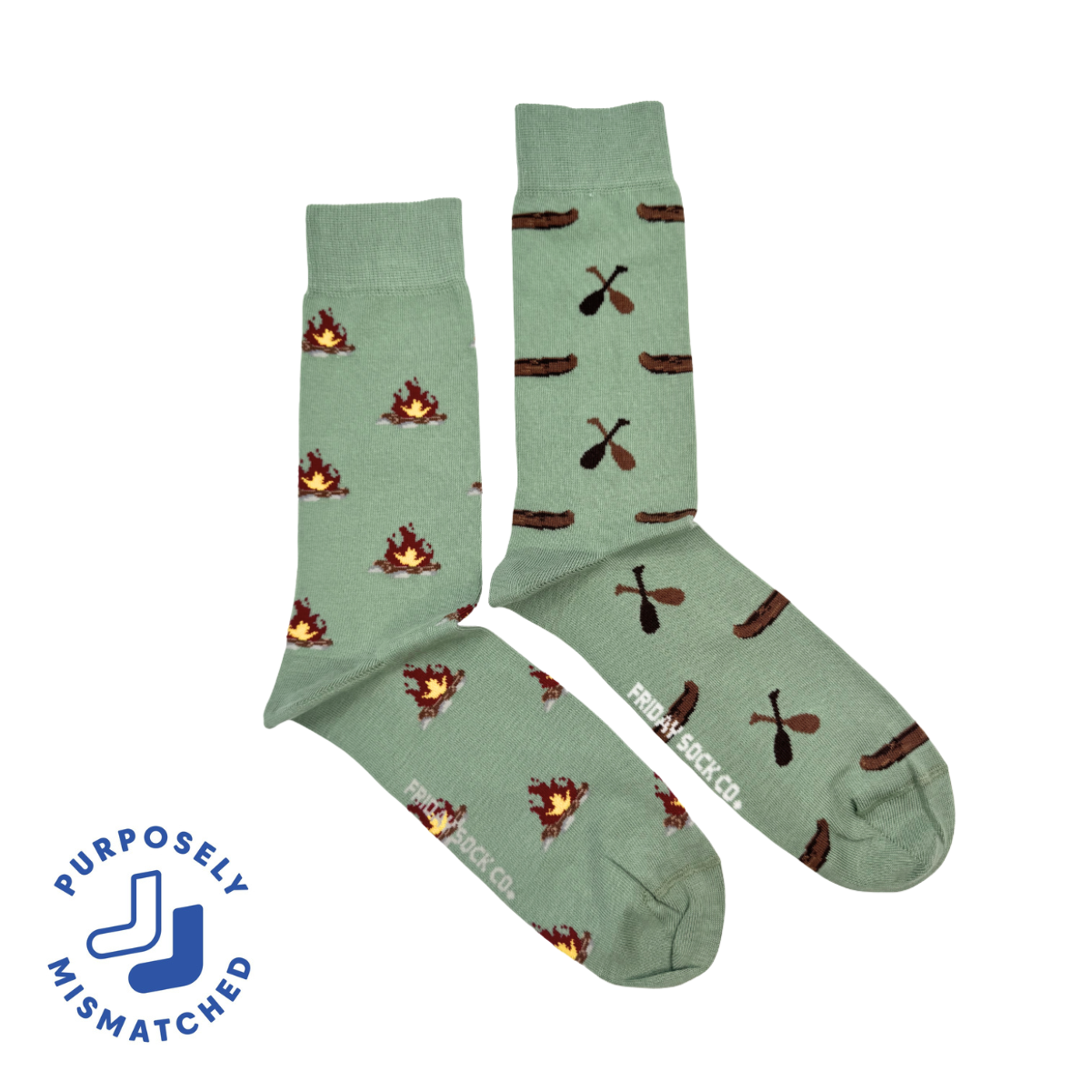 Friday Sock Co. - Men's Canoe & Campfire Mid-Calf Socks