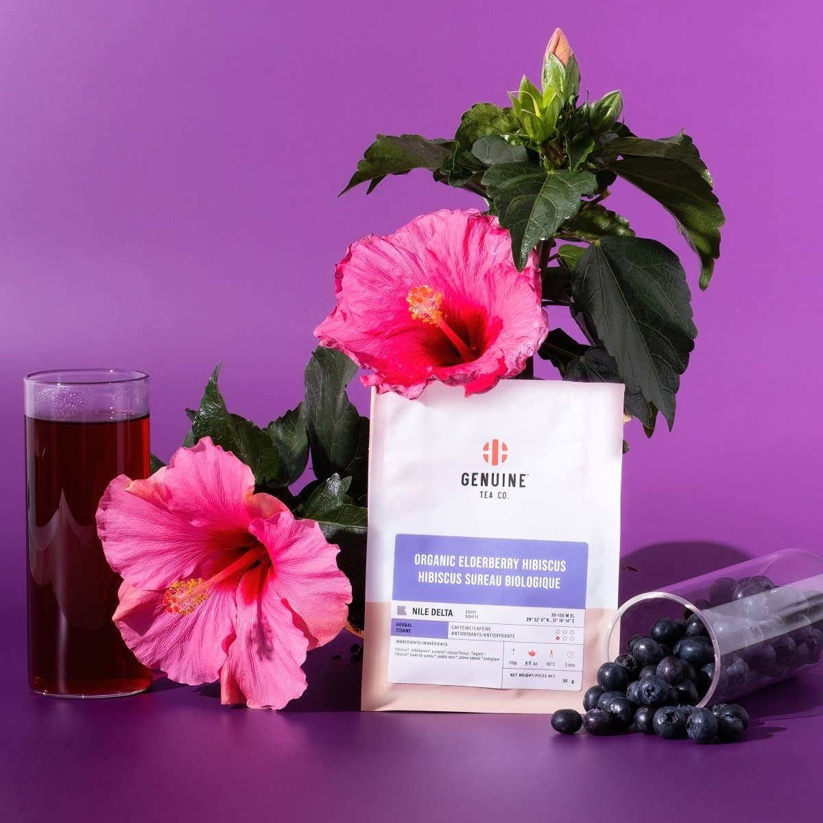 Genuine Tea - Organic Elderberry Hibiscus (Herbal Tea)