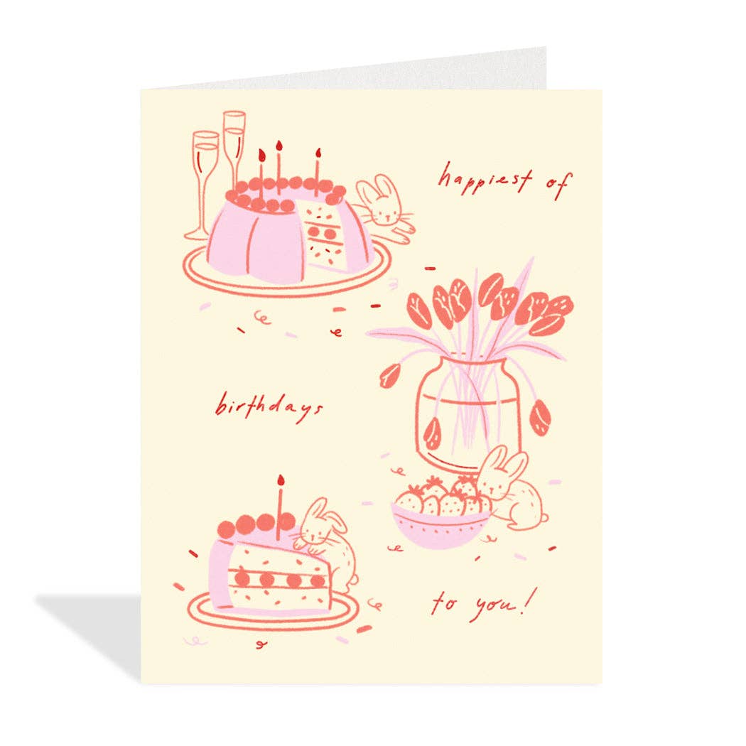 Halfpenny Postage - BUNNY CAKE Card