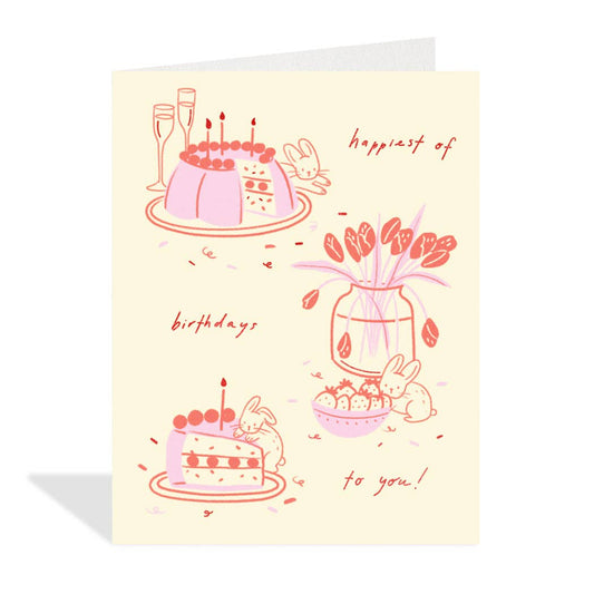 Halfpenny Postage - BUNNY CAKE Card
