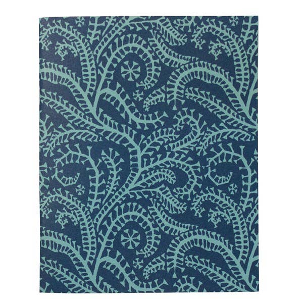 Cambridge Imprint - Exercise Book Seaweed Paisley Cyanotype
