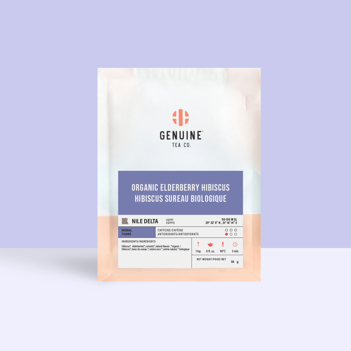 Genuine Tea - Organic Elderberry Hibiscus (Herbal Tea)
