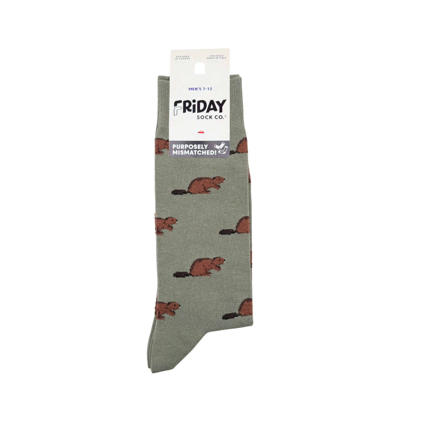 Friday Sock Co. - Men's Beaver & Log Mismatched Socks