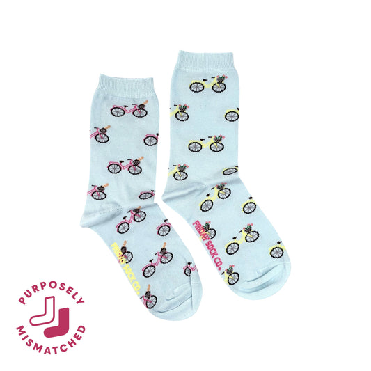 Friday Sock Co. - Women’s Socks Pink & Yellow Bicycle