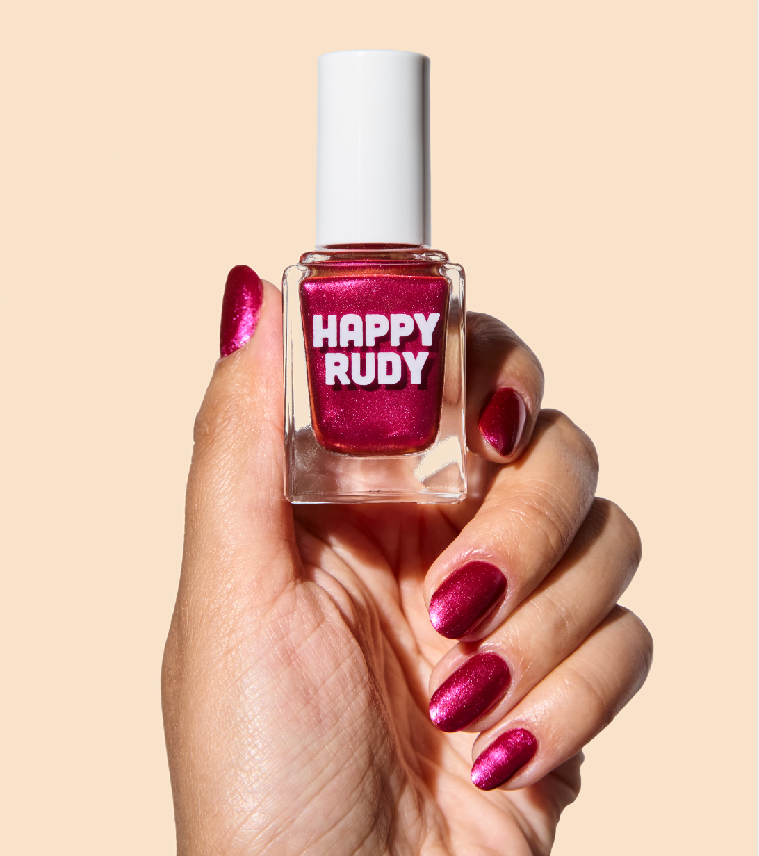 Happy Rudy - Stolen Kiss | Vegan Nail Polish | Pink Metallic | Chrome