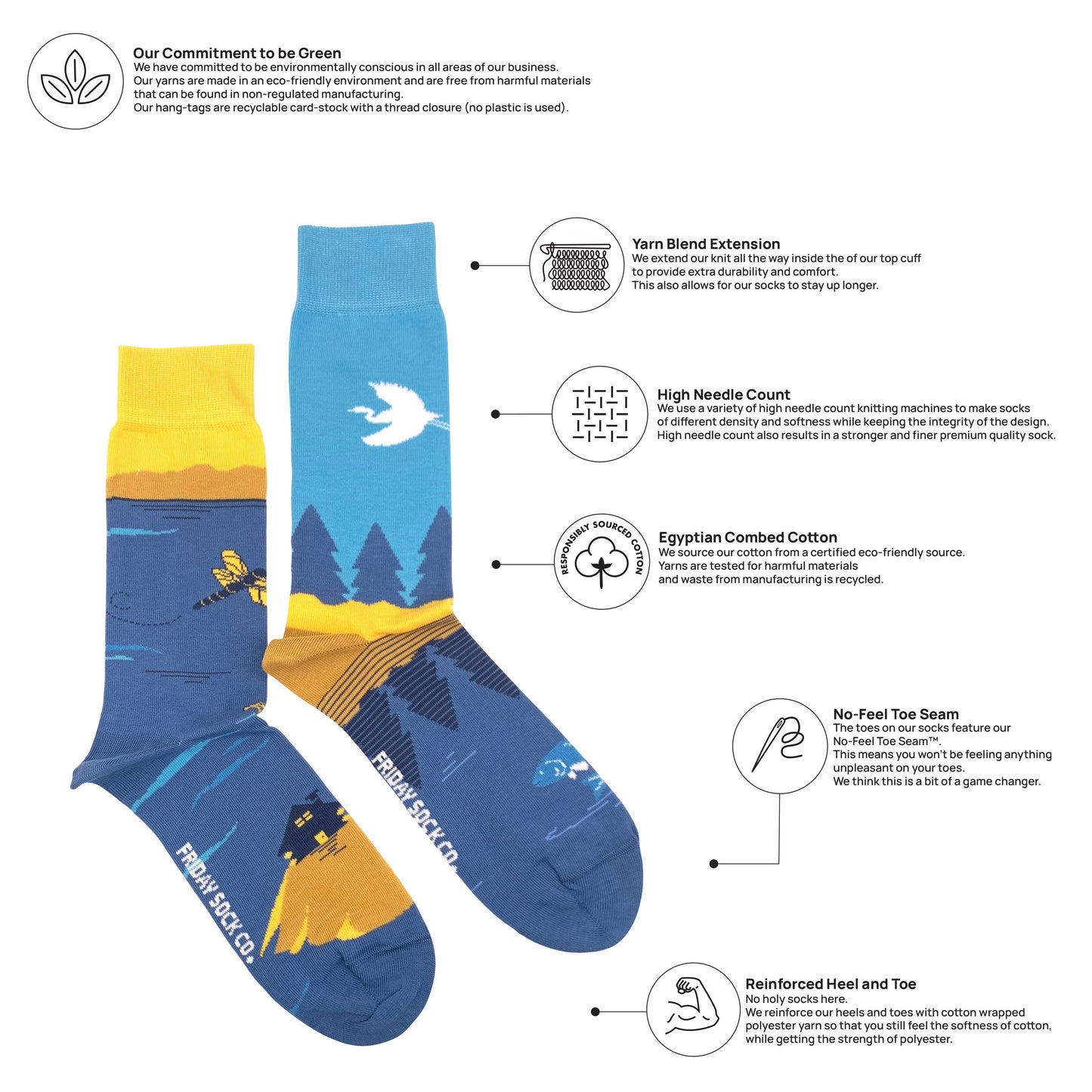 Friday Sock Co. - Men's Great Lakes Canadian Landscape Socks