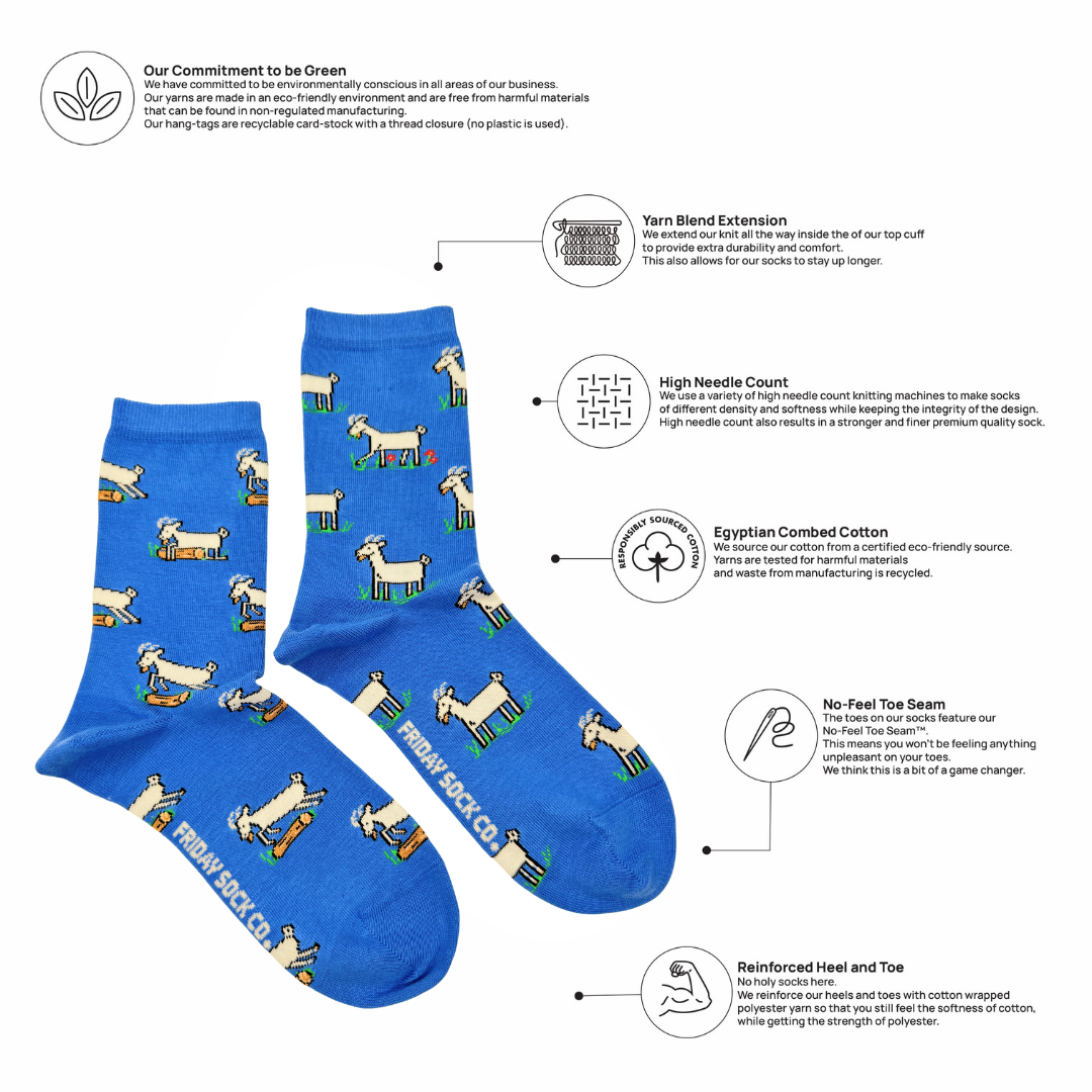 Friday Sock Co. - Women's Goats This Did Good Crew Socks