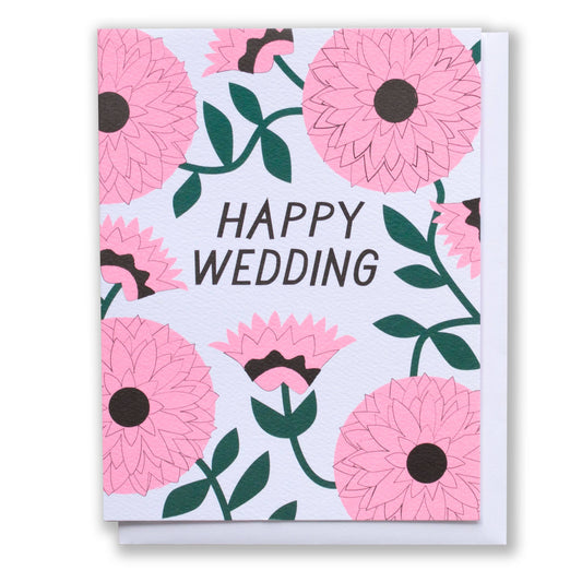 Banquet Workshop - Pink Zinnia Wedding Card