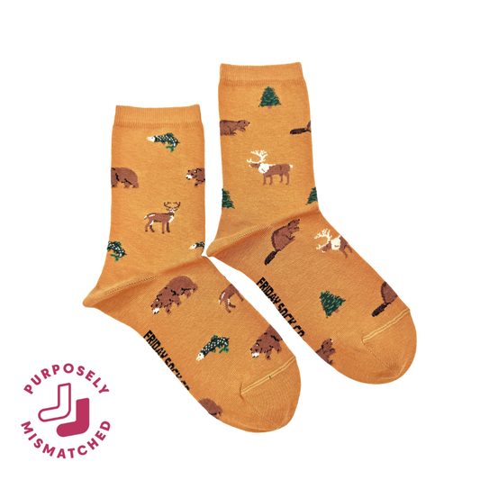 Friday Sock Co. - Women's Wildlife This Did Good Mismatched Crew Socks