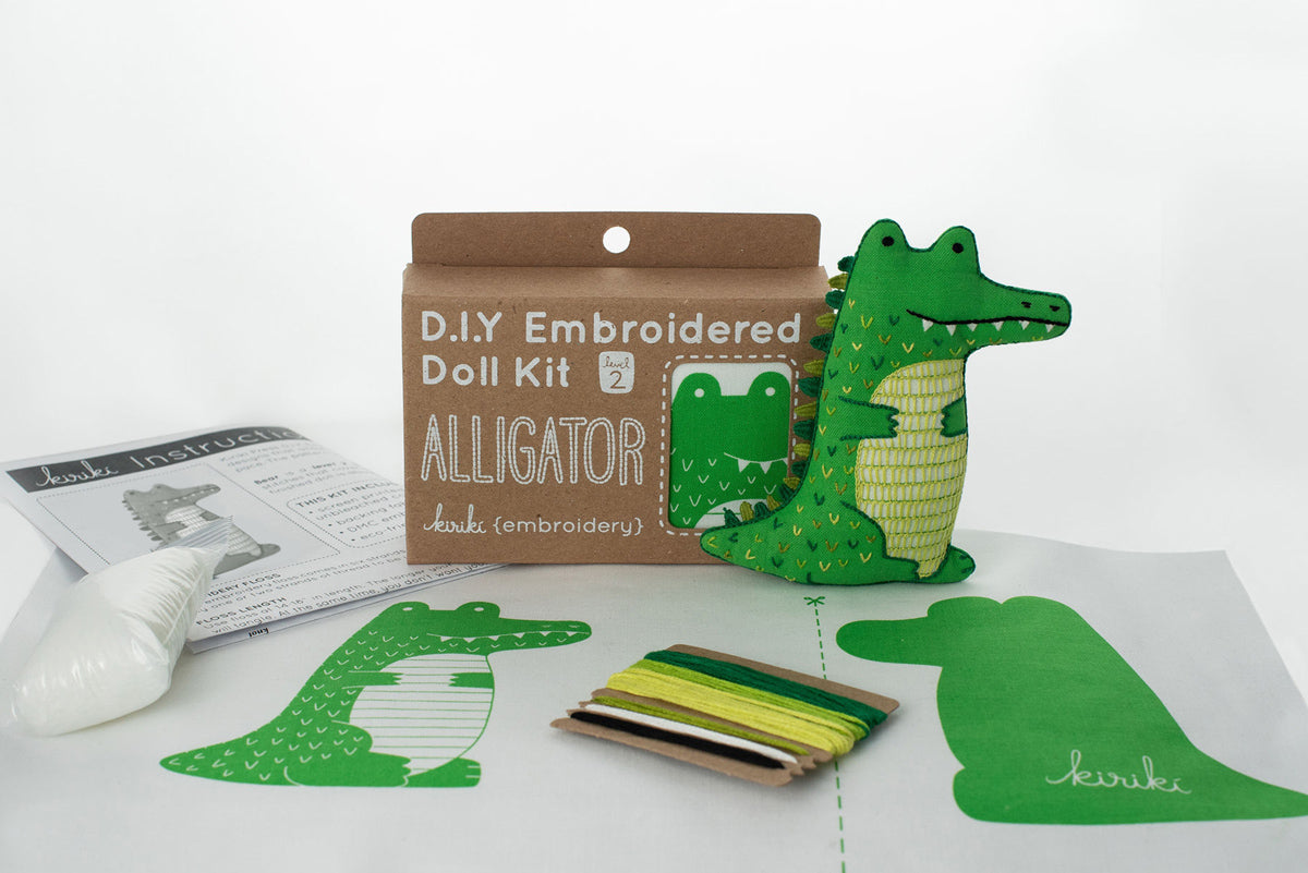 Kiriki Press - ALLIGATOR Embroidery Kit (Level 2)