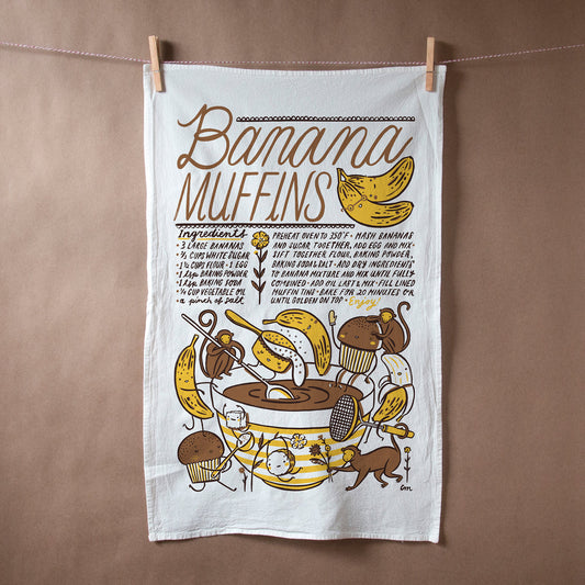 Claire Manning - BANANA MUFFINS Flour Sack Tea Towel