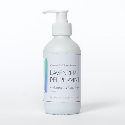 Charcoal & Rose Petals - LAVENDER PEPPERMINT Lotion