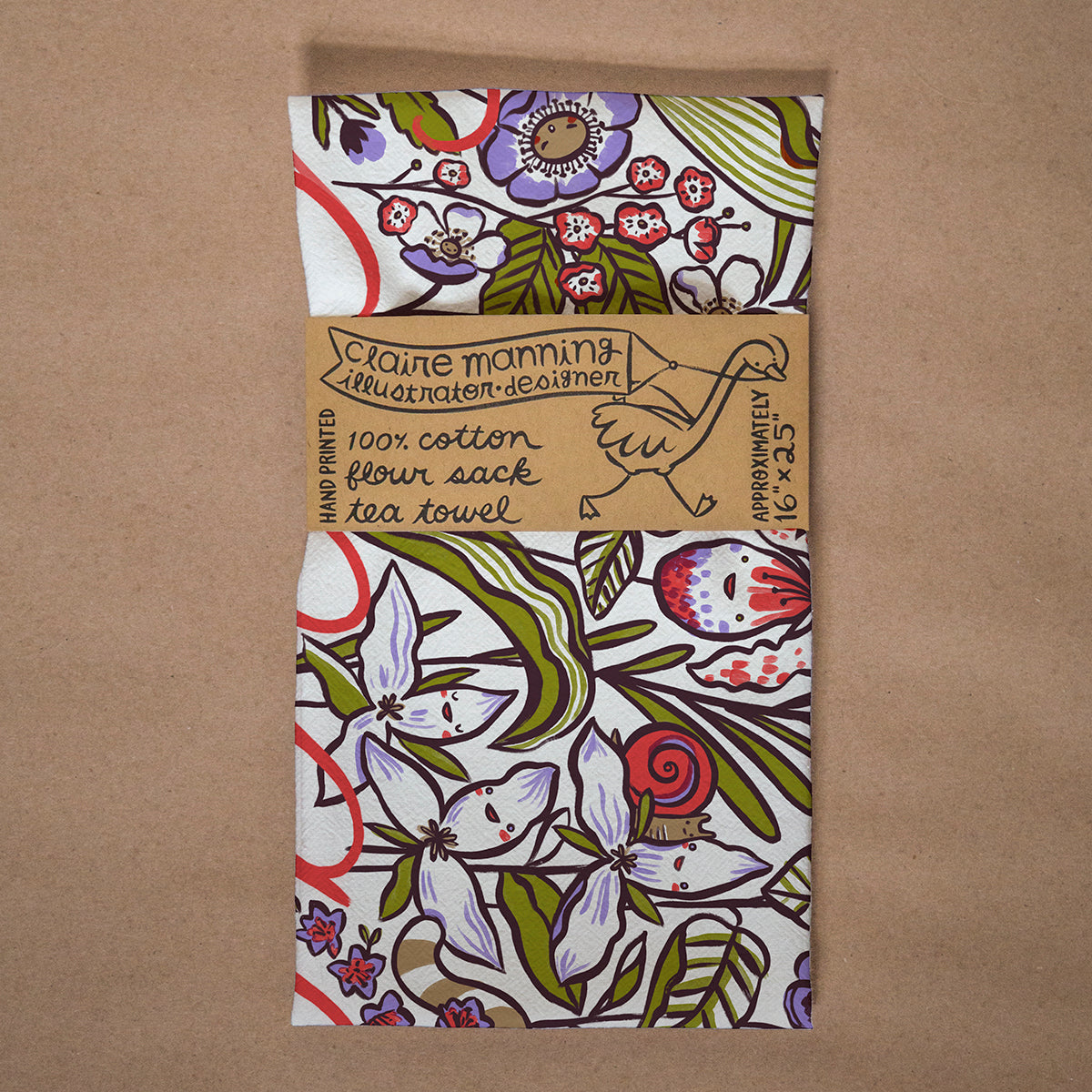 Claire Manning - CANADIAN WILDFLOWER Flour Sack Tea Towel