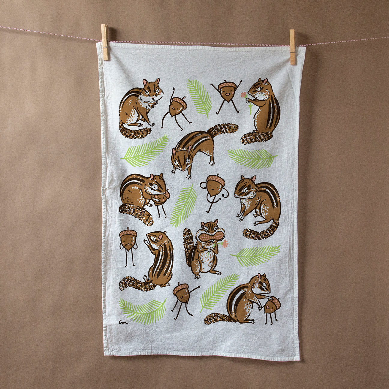 Claire Manning - CHIPMUNK Flour Sack Tea Towel