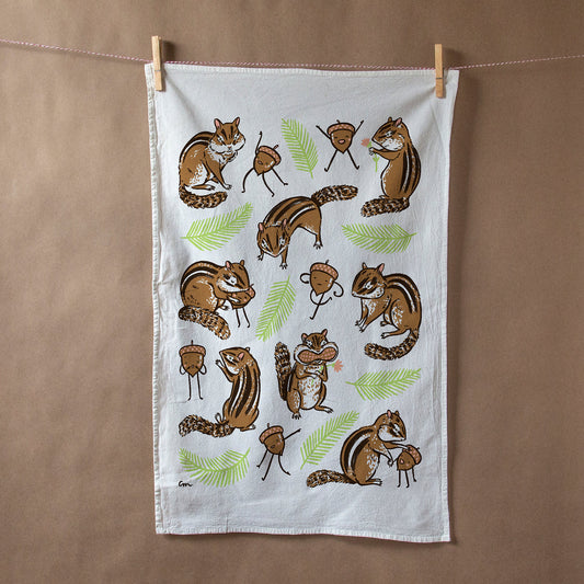 Claire Manning - CHIPMUNK Flour Sack Tea Towel