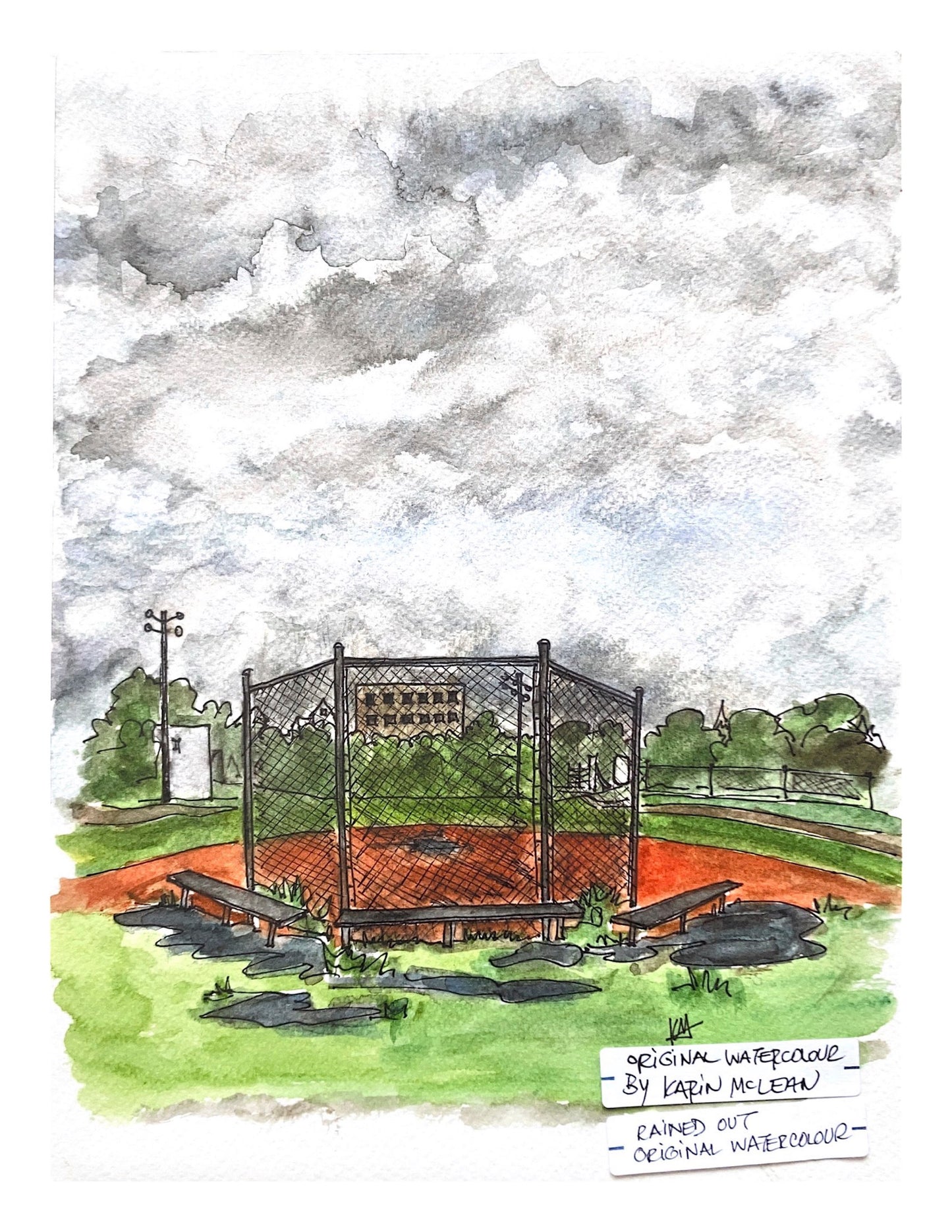 Karin McLean - RAINED OUT Original Artwork (9" X 12")