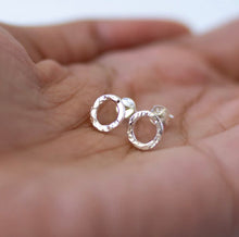 Feeding on Frost - Textured Circle Studs (Sterling Silver)