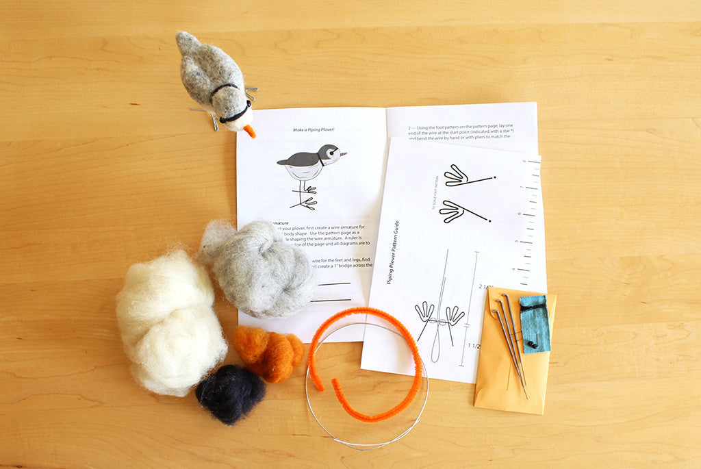 Lunenburg Makery - PIPING PLOVER Needle Felting Kit