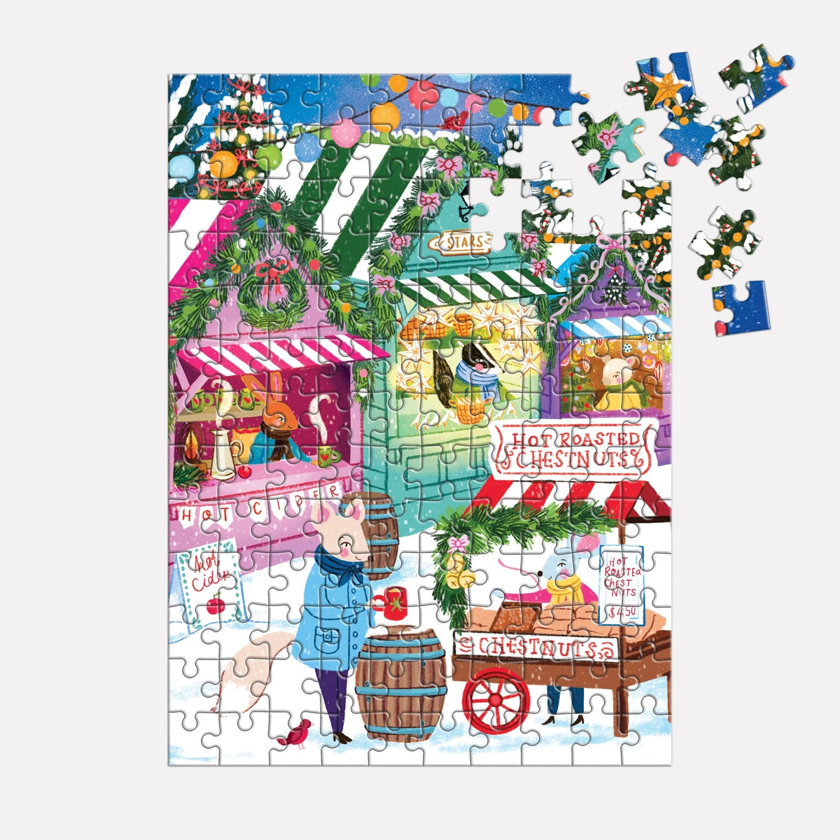 Galison - HOLIDAY MARKET Puzzle Ornament (130pc)
