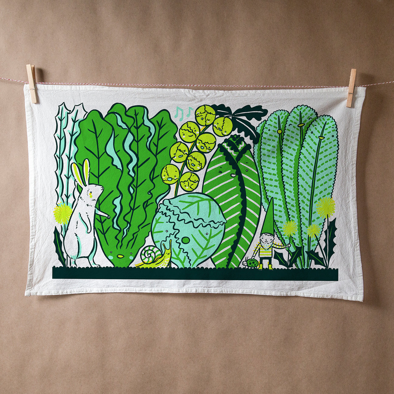 Claire Manning - GREENS GARDEN Flour Sack Tea Towel