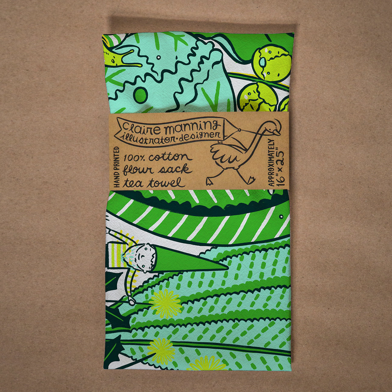 Claire Manning - GREENS GARDEN Flour Sack Tea Towel