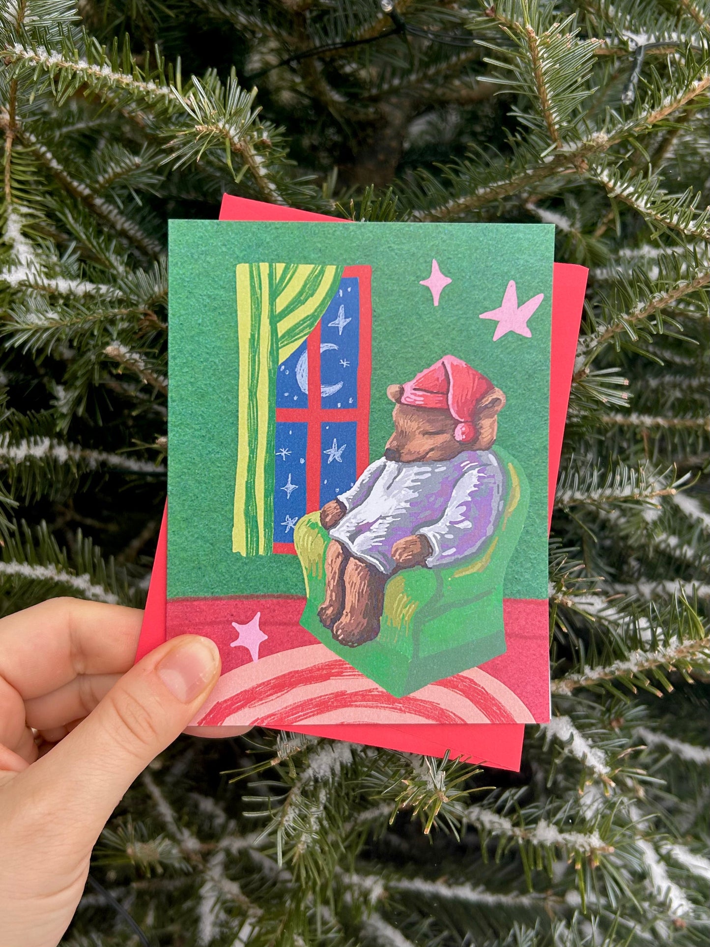 Rains Droplets - SLEEPY BEAR Card