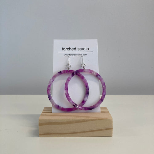 Torched Studio - Acetate Fuchsia Hoop Earrings