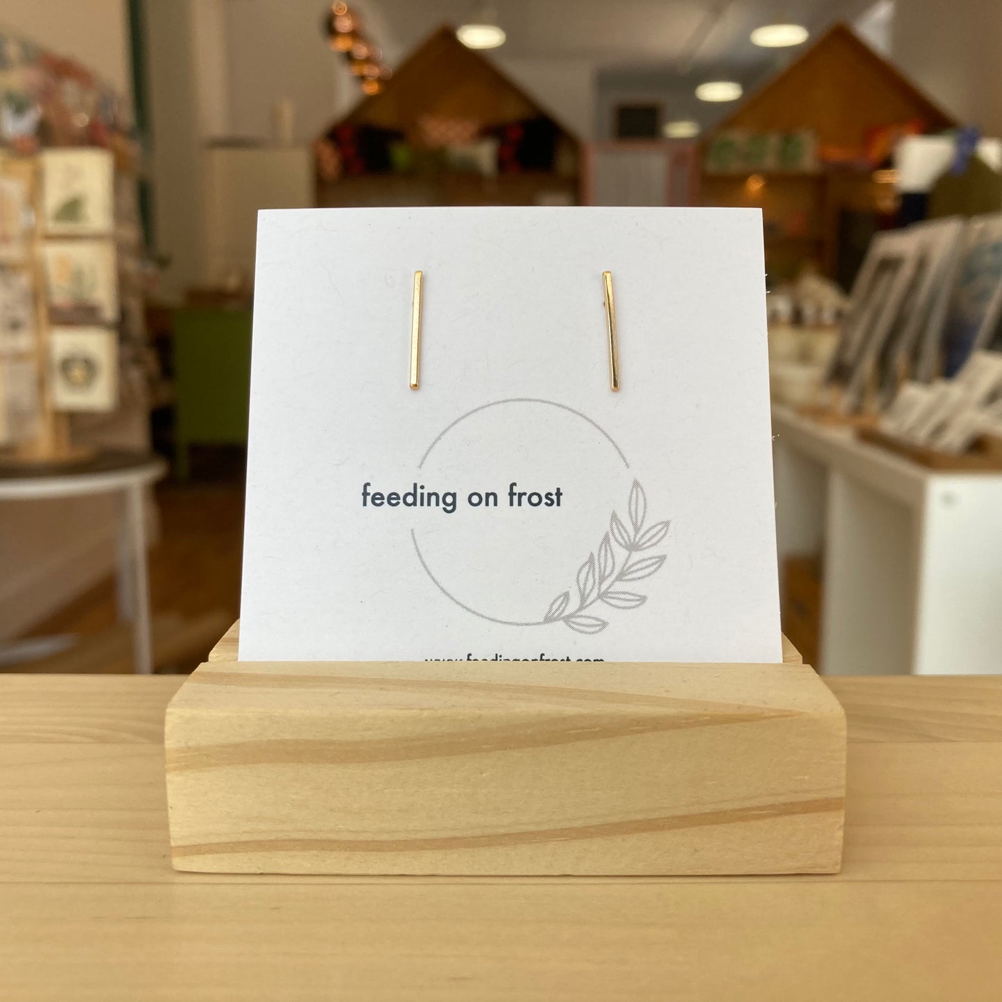 Feeding on Frost - Bar Studs (14k Yellow Gold Filled)