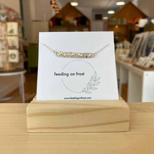 Feeding on Frost - Textured Bar Necklace (Sterling Silver)