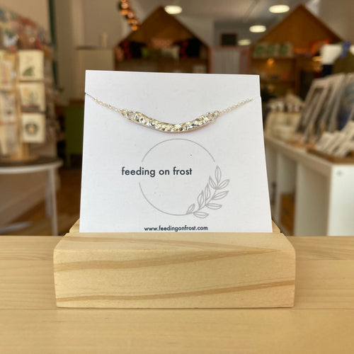 Feeding on Frost - Textured Crescent Necklace (Sterling Silver)